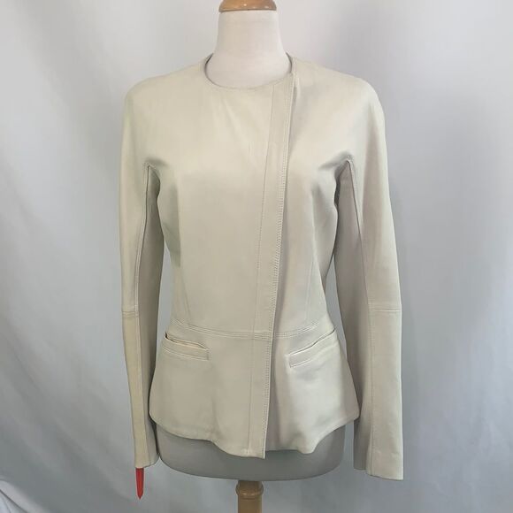 Theory NWT cream leather jacket - Picture 1 of 11
